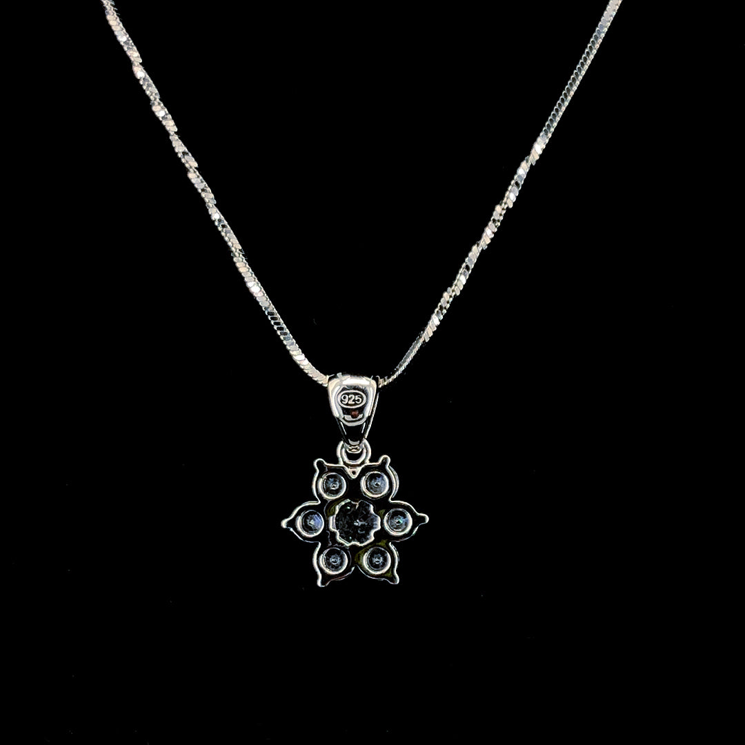White Stone Floral Pendant