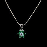 Emerald Floral Pendant