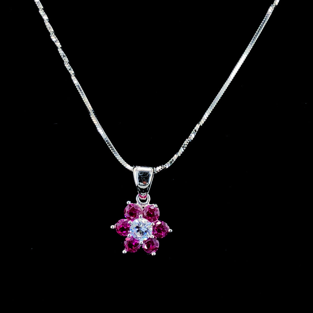 Ruby Floral Pendant