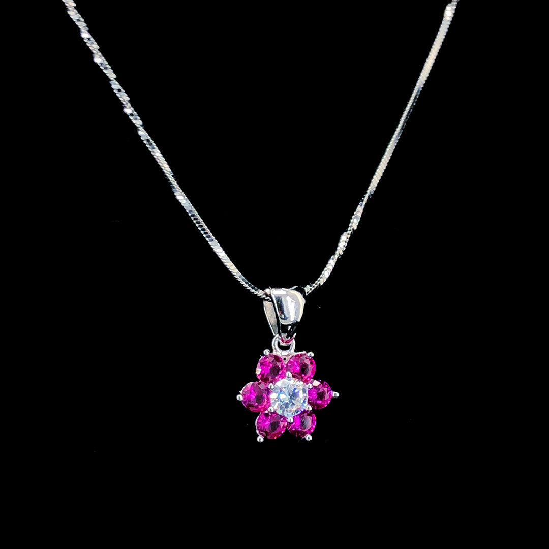 Ruby Floral Pendant