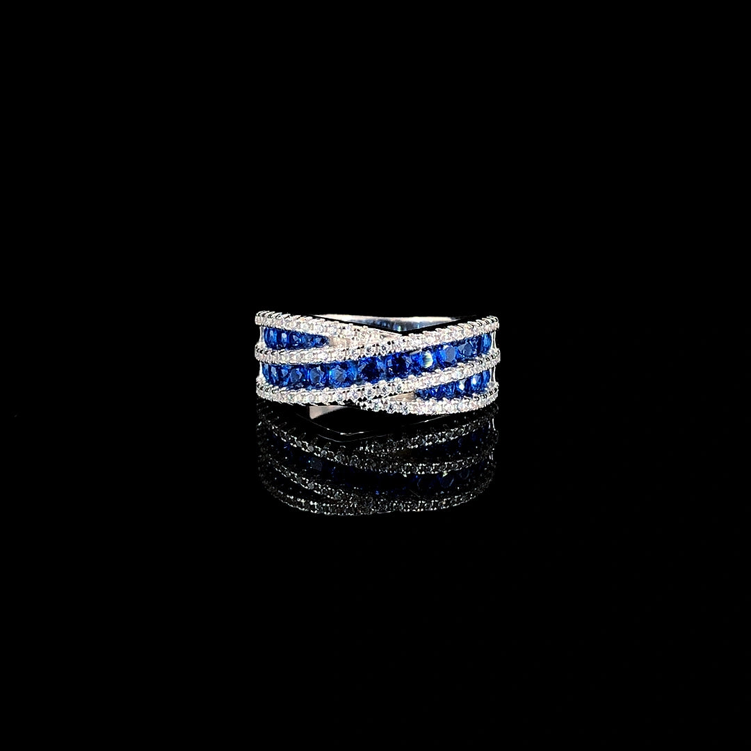 Sapphire Criss Cross Ring