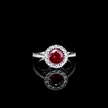 Crimson Bloom Halo Ring