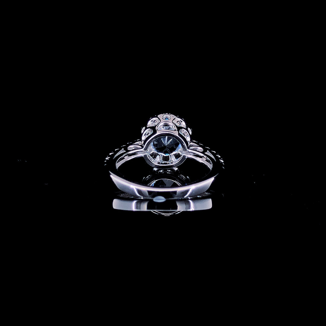 Aqua Bloom Halo Ring