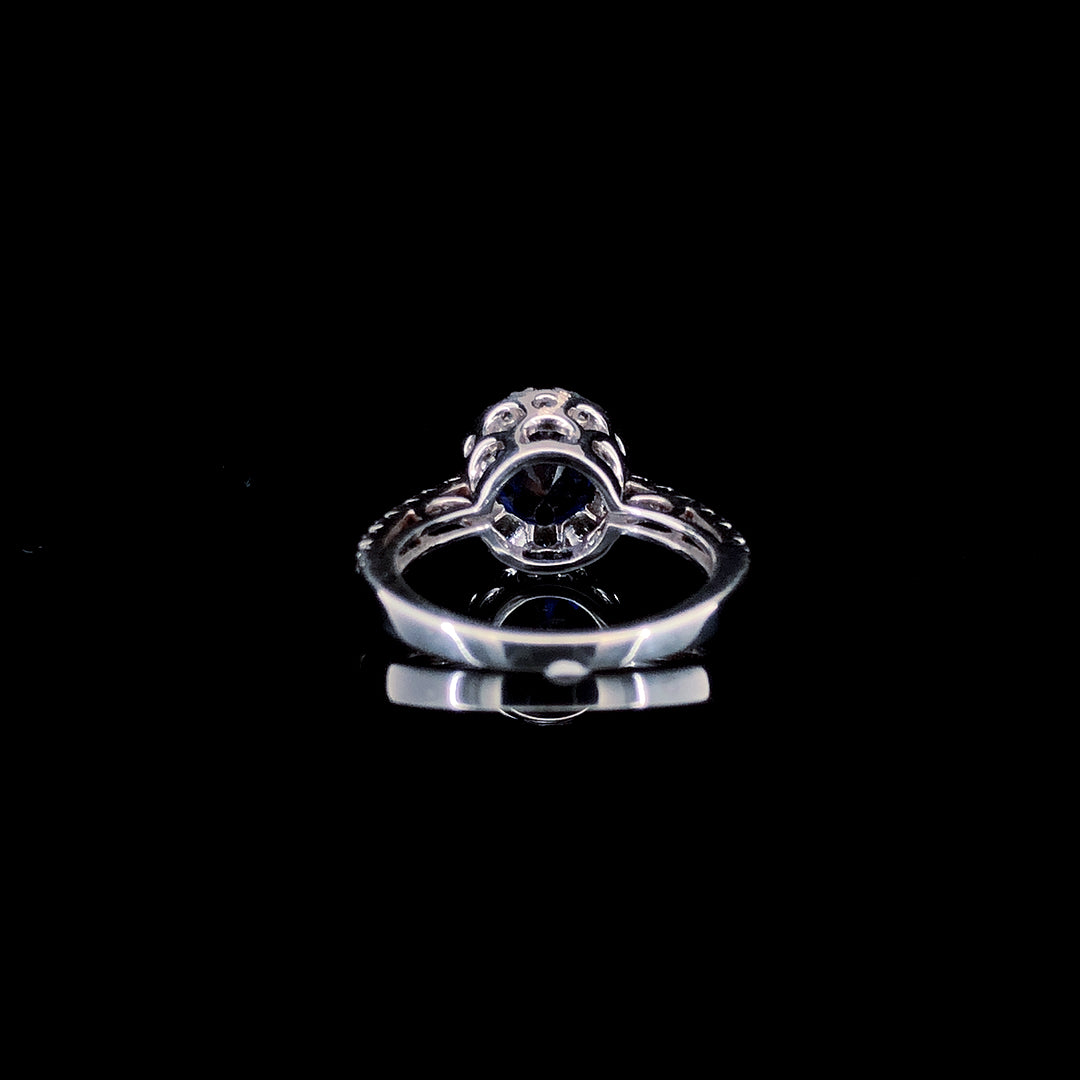 Midnight Bloom Halo Ring
