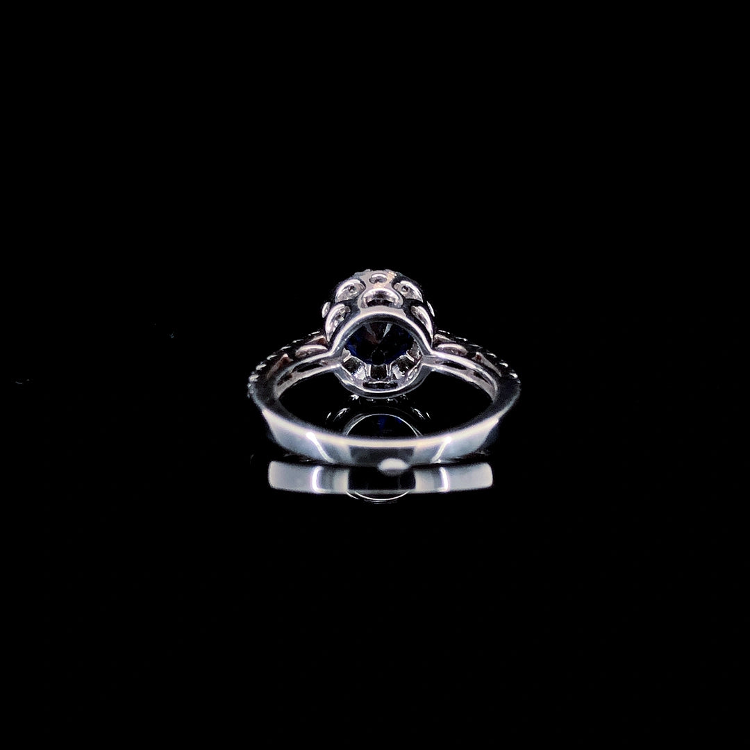 Midnight Bloom Halo Ring