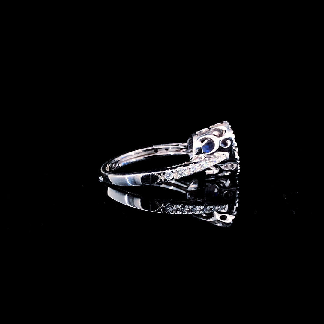 Midnight Bloom Halo Ring