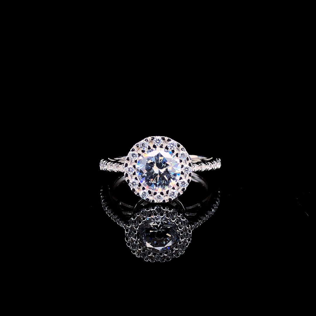 Radiant Bloom Halo Ring