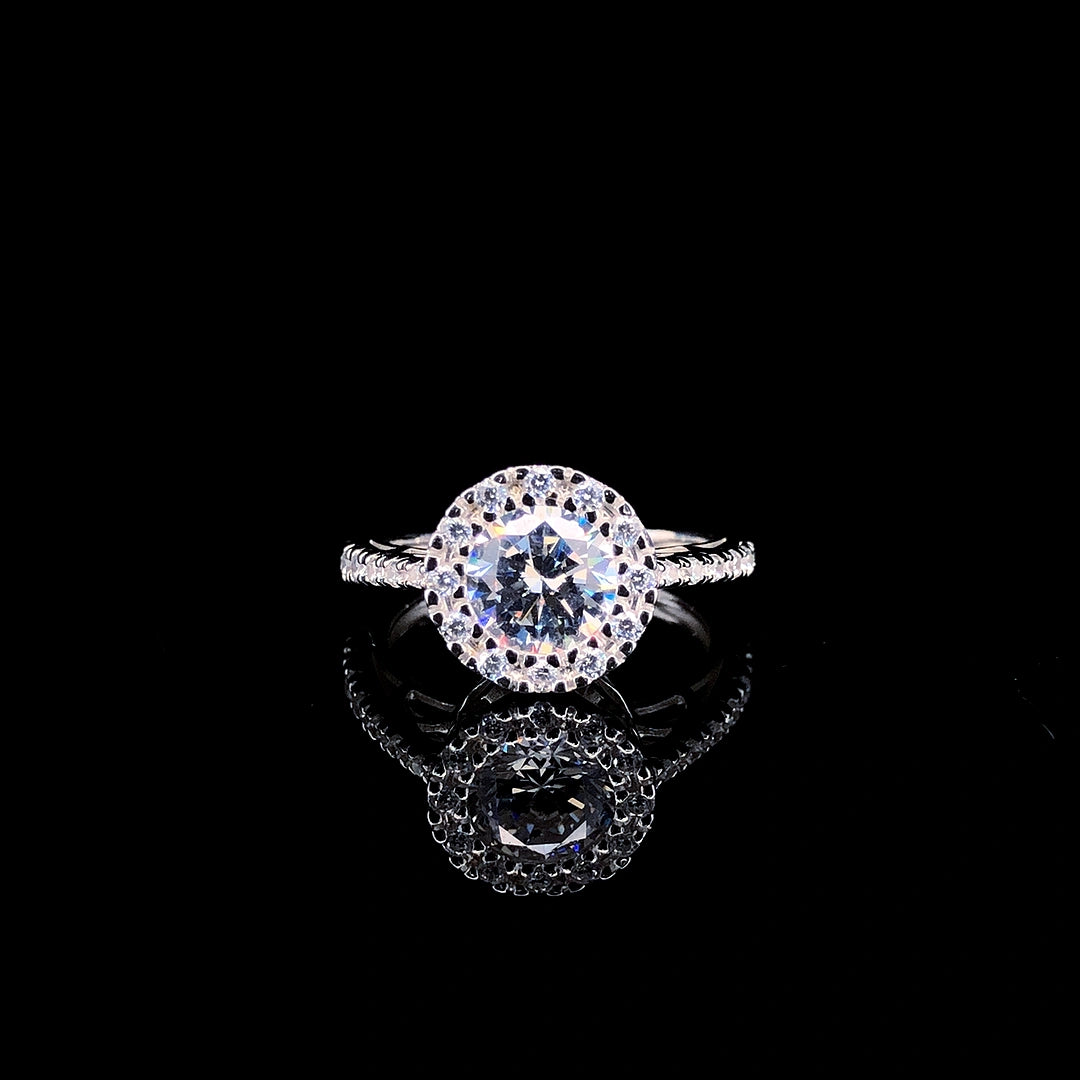 Radiant Bloom Halo Ring