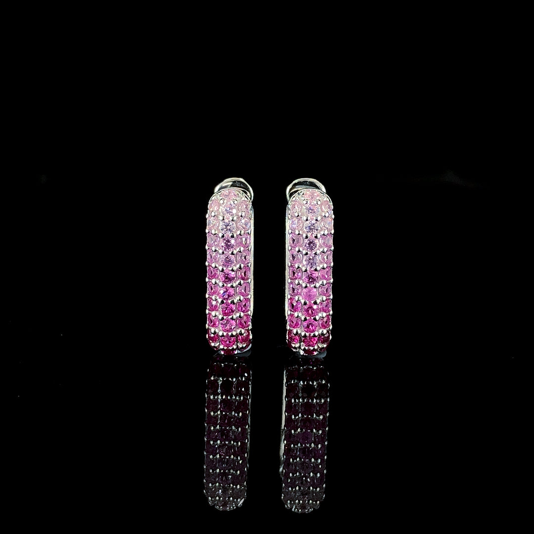 Ruby Ombré Pavé Huggie Hoop Earring
