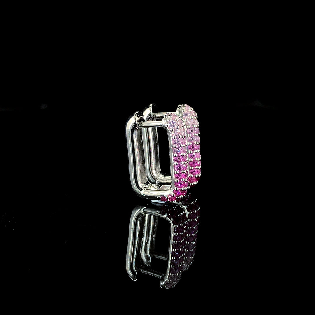Ruby Ombré Pavé Huggie Hoop Earring