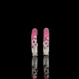 Ruby Pavé Huggie Square Hoop Earrings