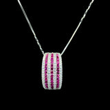 Ruby Stripe Curve Pendant