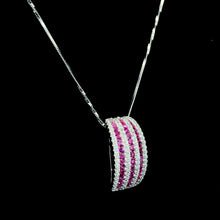 Ruby Stripe Curve Pendant