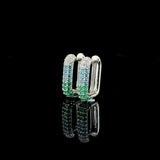 Emerald Ombré Pavé Huggie Hoop Earring
