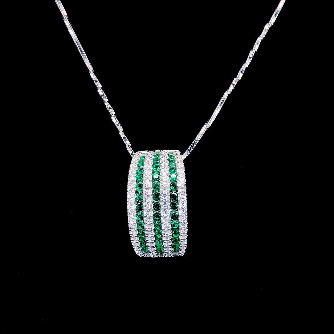 Emerald Stripe Curve Pendant