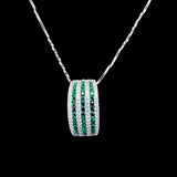 Emerald Stripe Curve Pendant