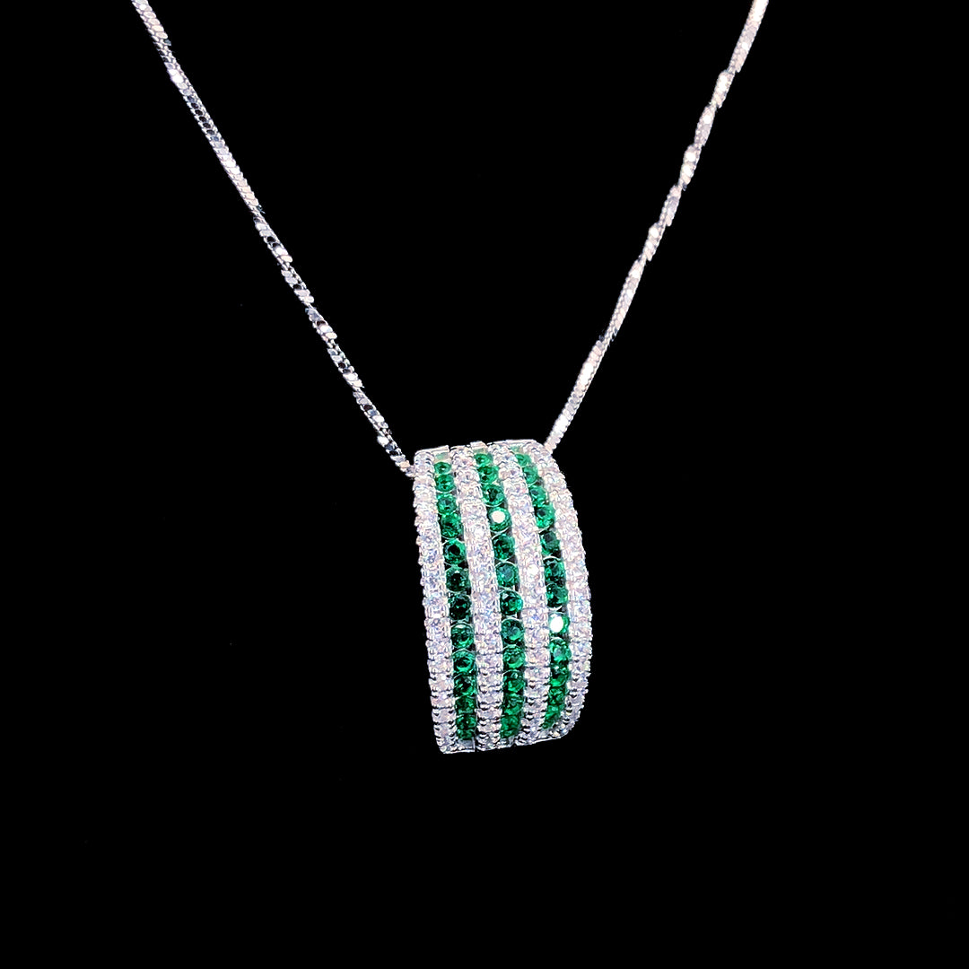 Emerald Stripe Curve Pendant