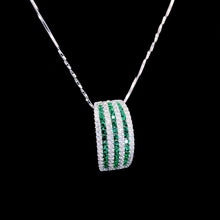 Emerald Stripe Curve Pendant