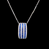 Sapphire Stripe Curve Pendant