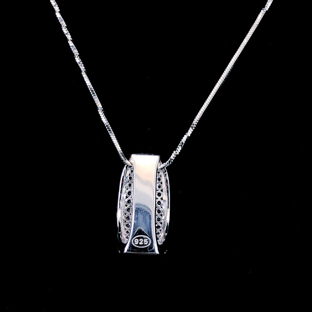 Sapphire Stripe Curve Pendant