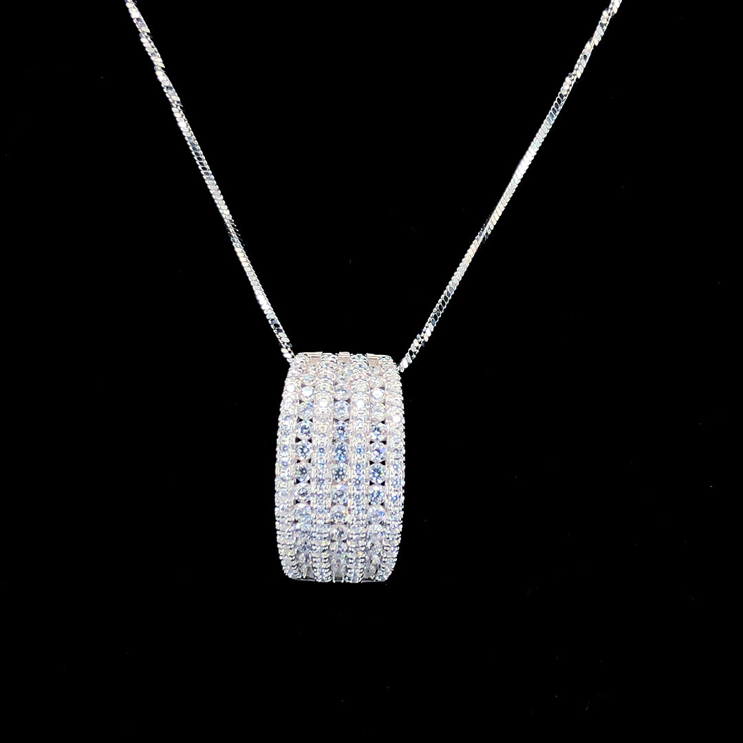 White Stripe Curve Pendant