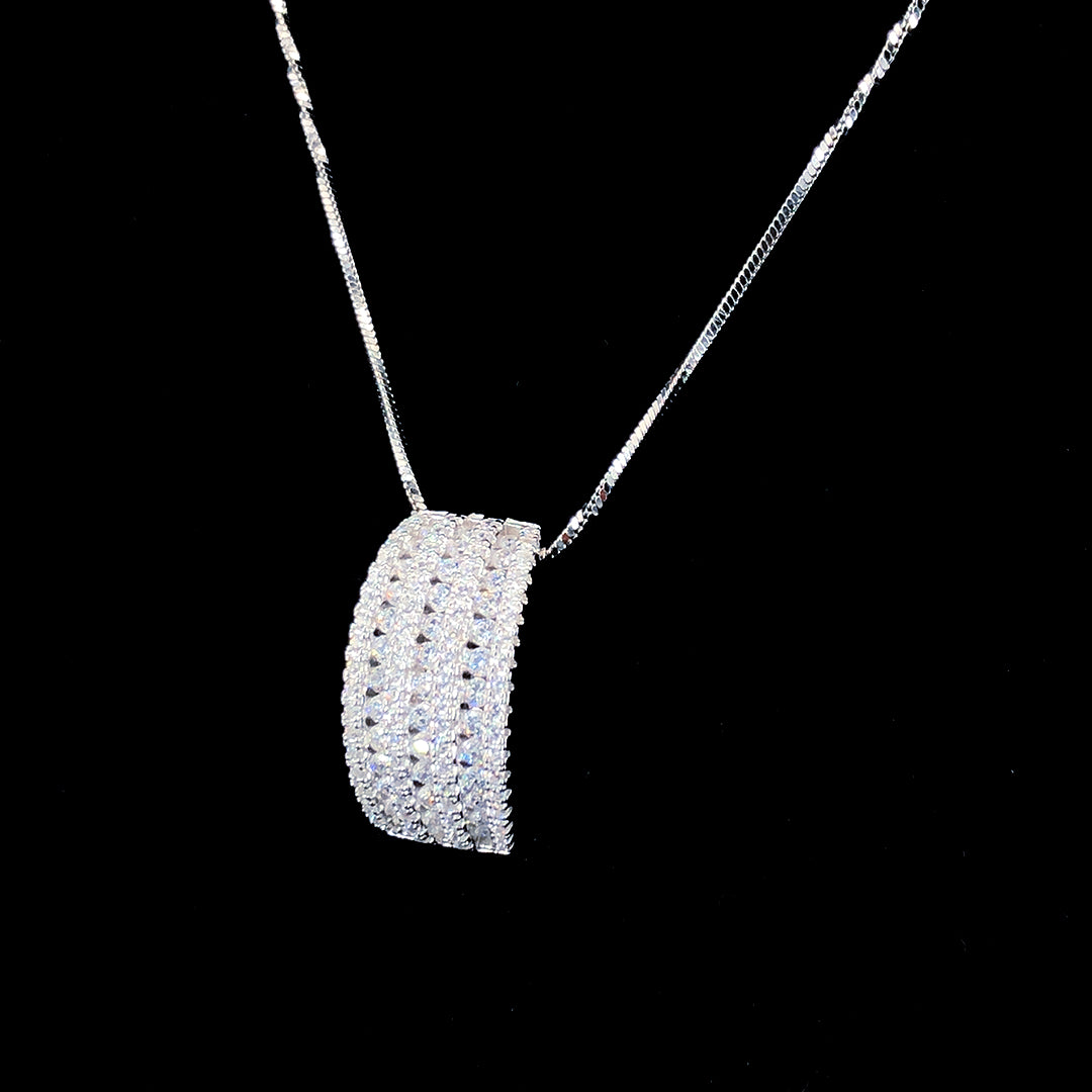 White Stripe Curve Pendant