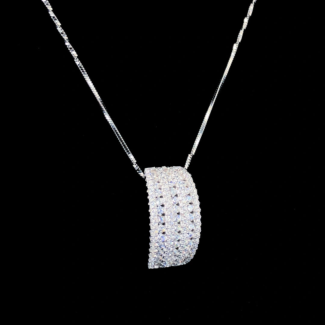 White Stripe Curve Pendant