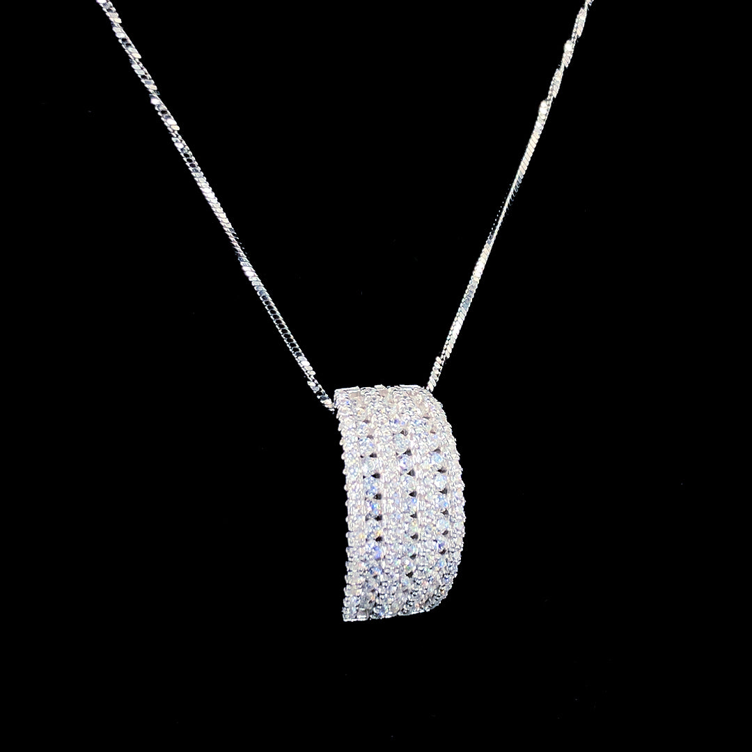 White Stripe Curve Pendant