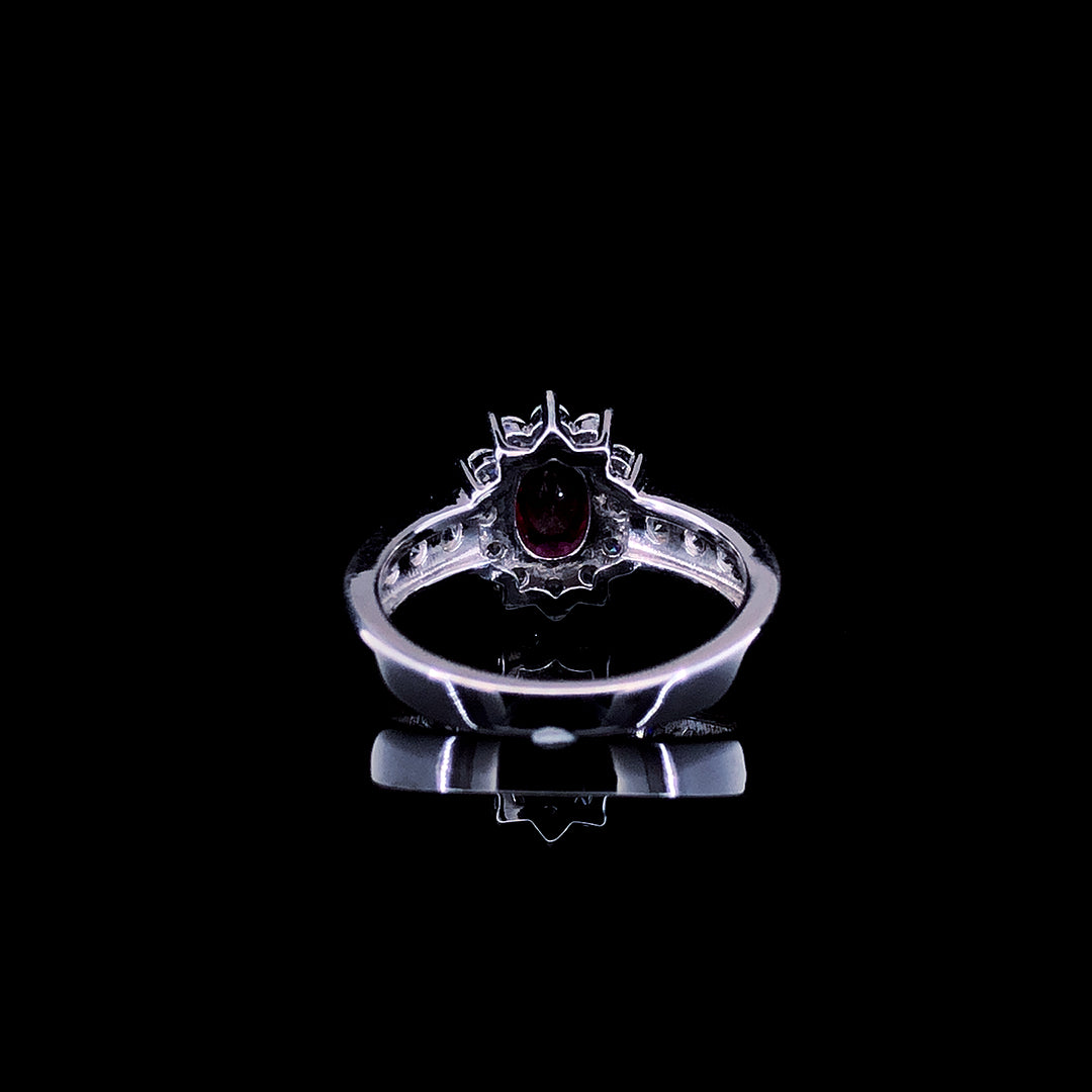 Scarlet Bloom Solitaire Ring