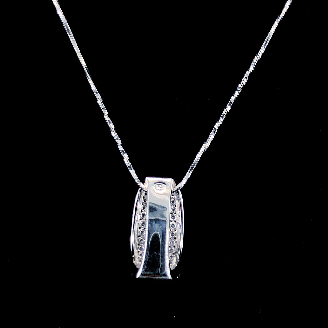 White Stripe Curve Pendant