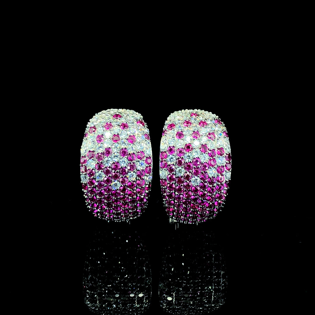 Ruby Gradient Pavé Dome Earring