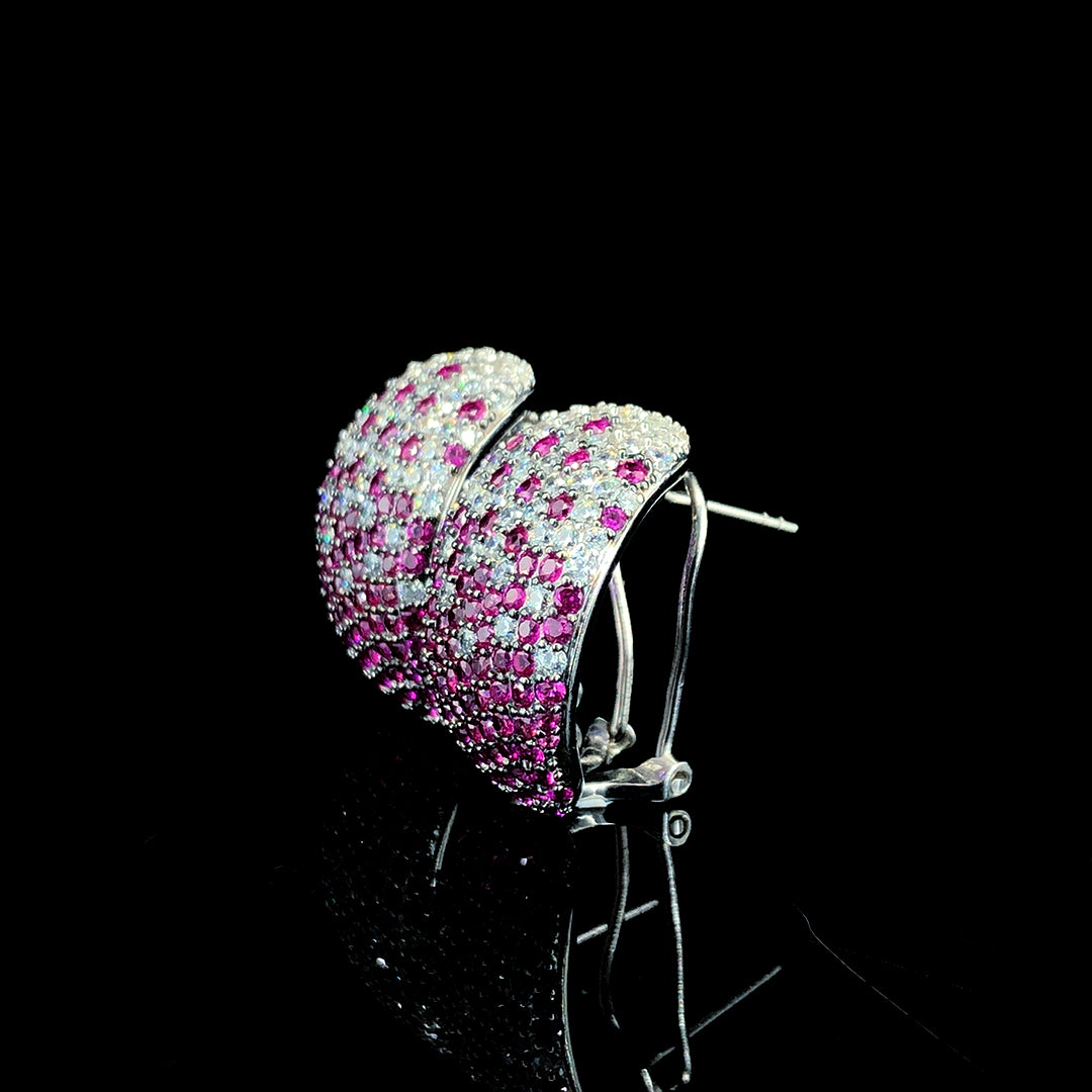 Ruby Gradient Pavé Dome Earring