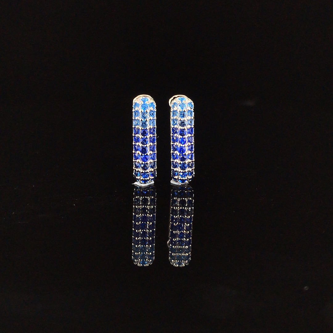Sapphire Ombré Pavé Huggie Hoop Earring