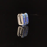 Sapphire Ombré Pavé Huggie Hoop Earring