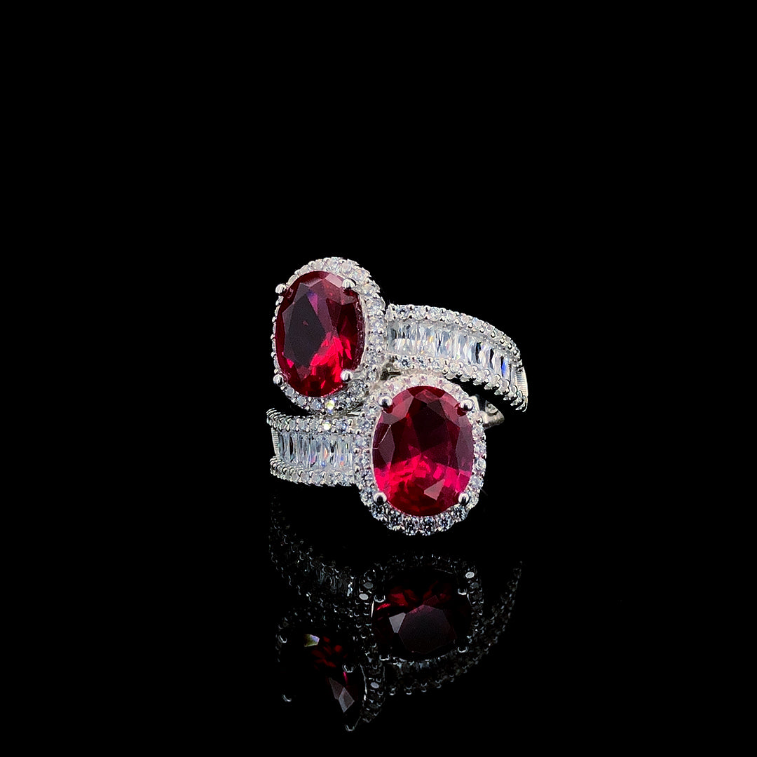 Ruby Toi et Moi Ring