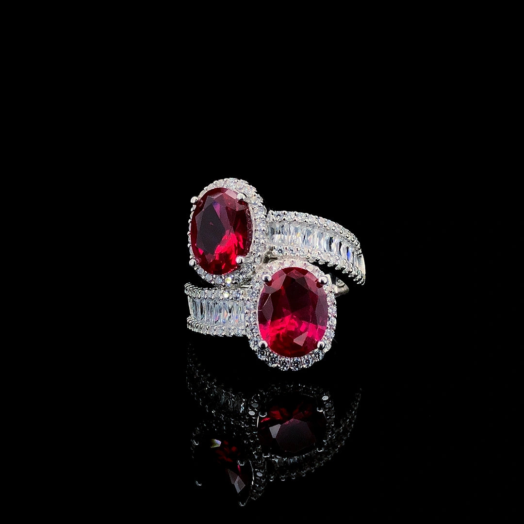 Ruby Toi et Moi Ring