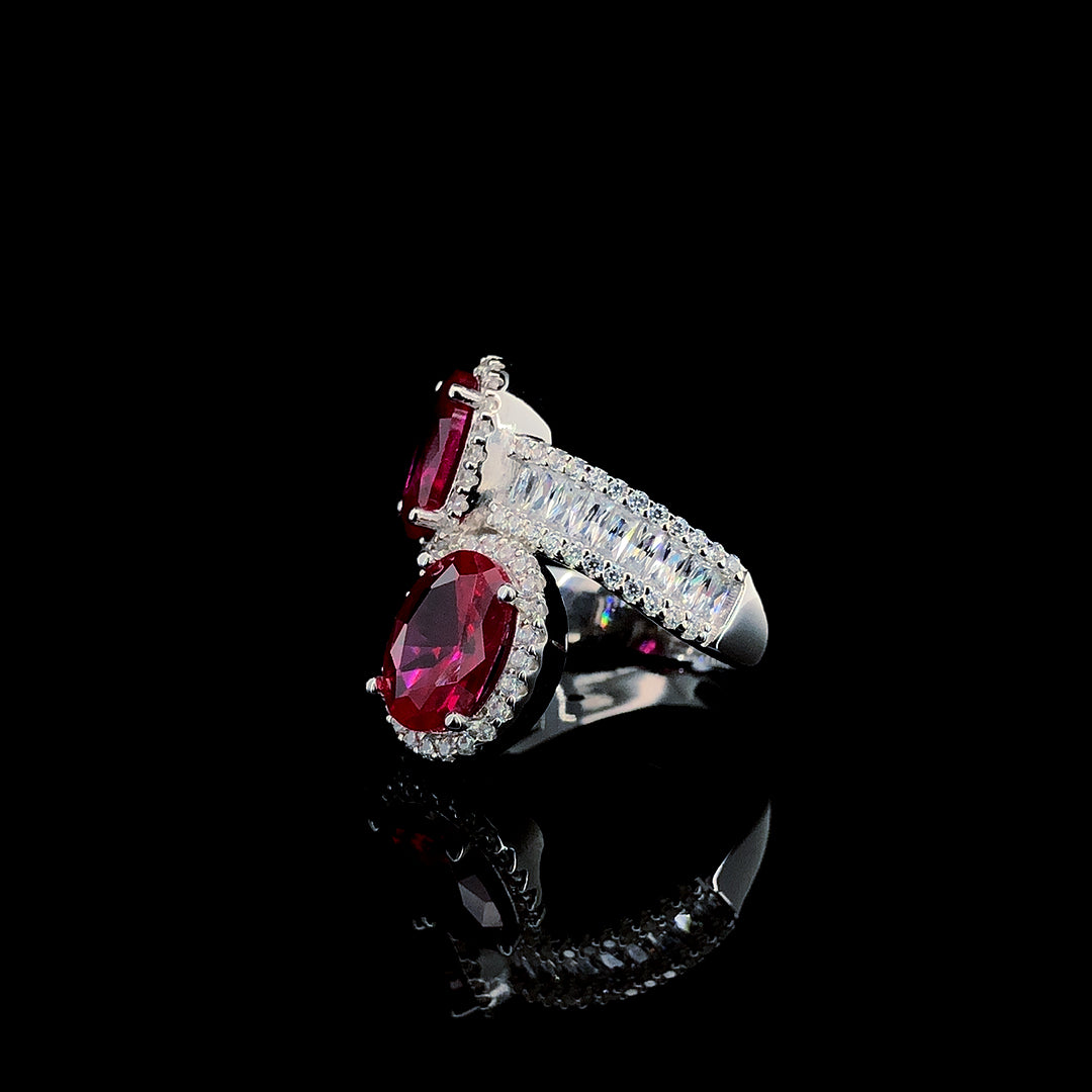 Ruby Toi et Moi Ring