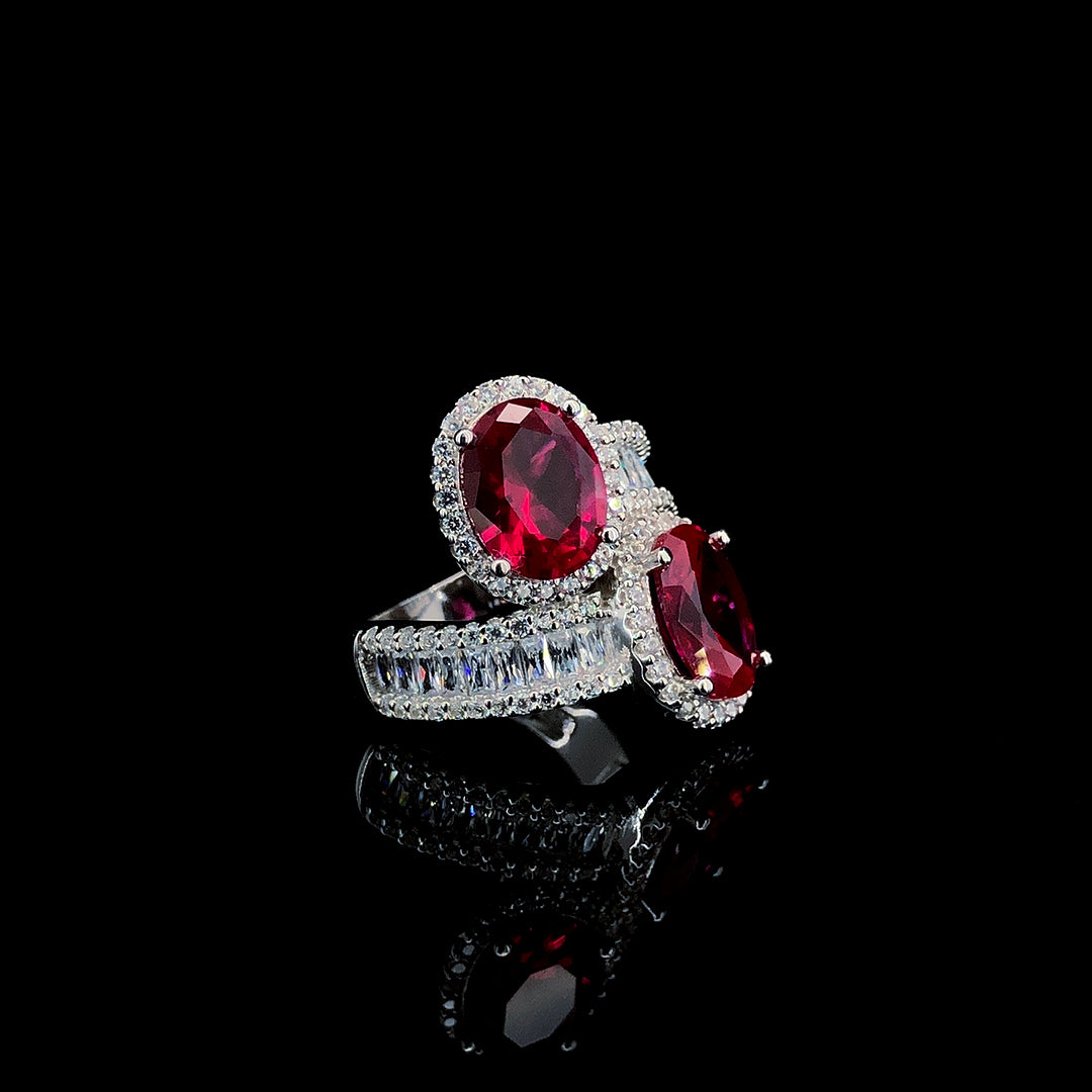 Ruby Toi et Moi Ring