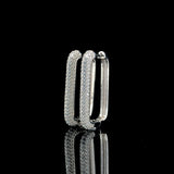 White Ombre Pavé Hoop Earrings