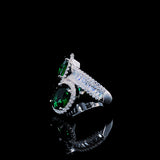 Emerald Toi et Moi Ring