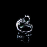 Emerald Toi et Moi Ring