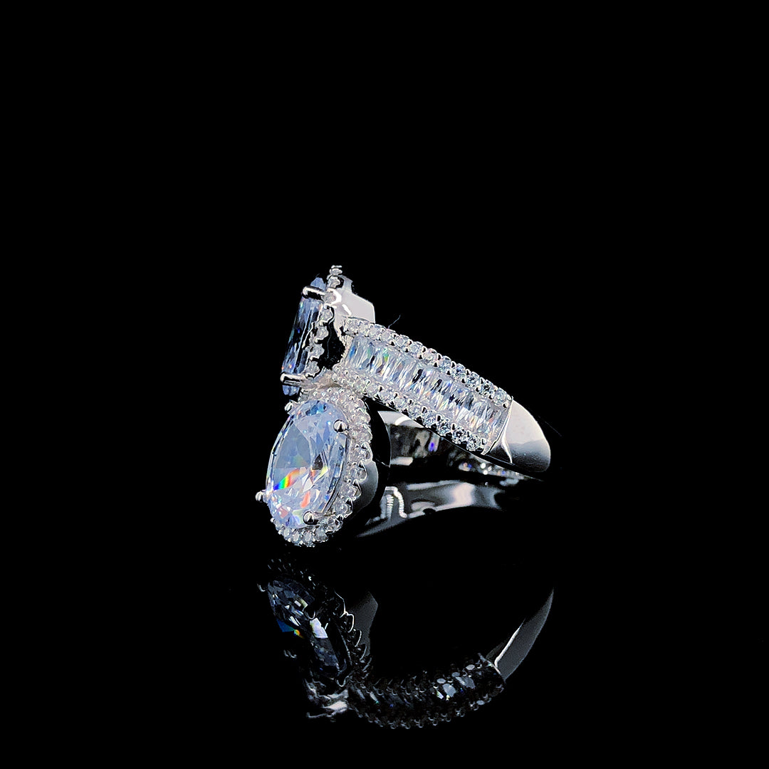 White Toi et Moi Ring