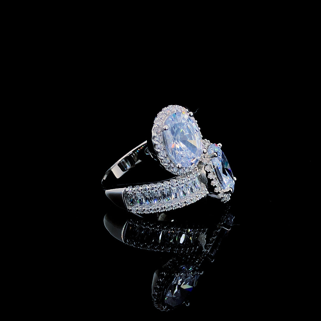 White Toi et Moi Ring