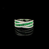 Emerald Criss Cross Ring