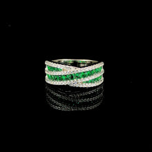 Emerald Criss Cross Ring