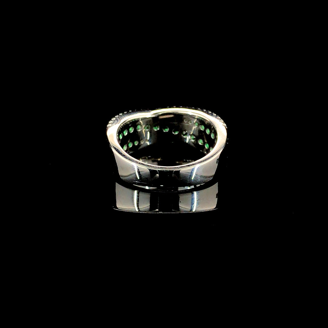 Emerald Criss Cross Ring