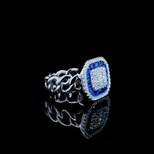 Sapphire Baguette Halo Cocktail Ring