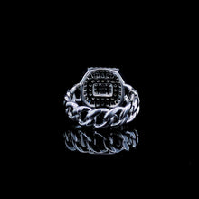 White Baguette Halo Cocktail Ring