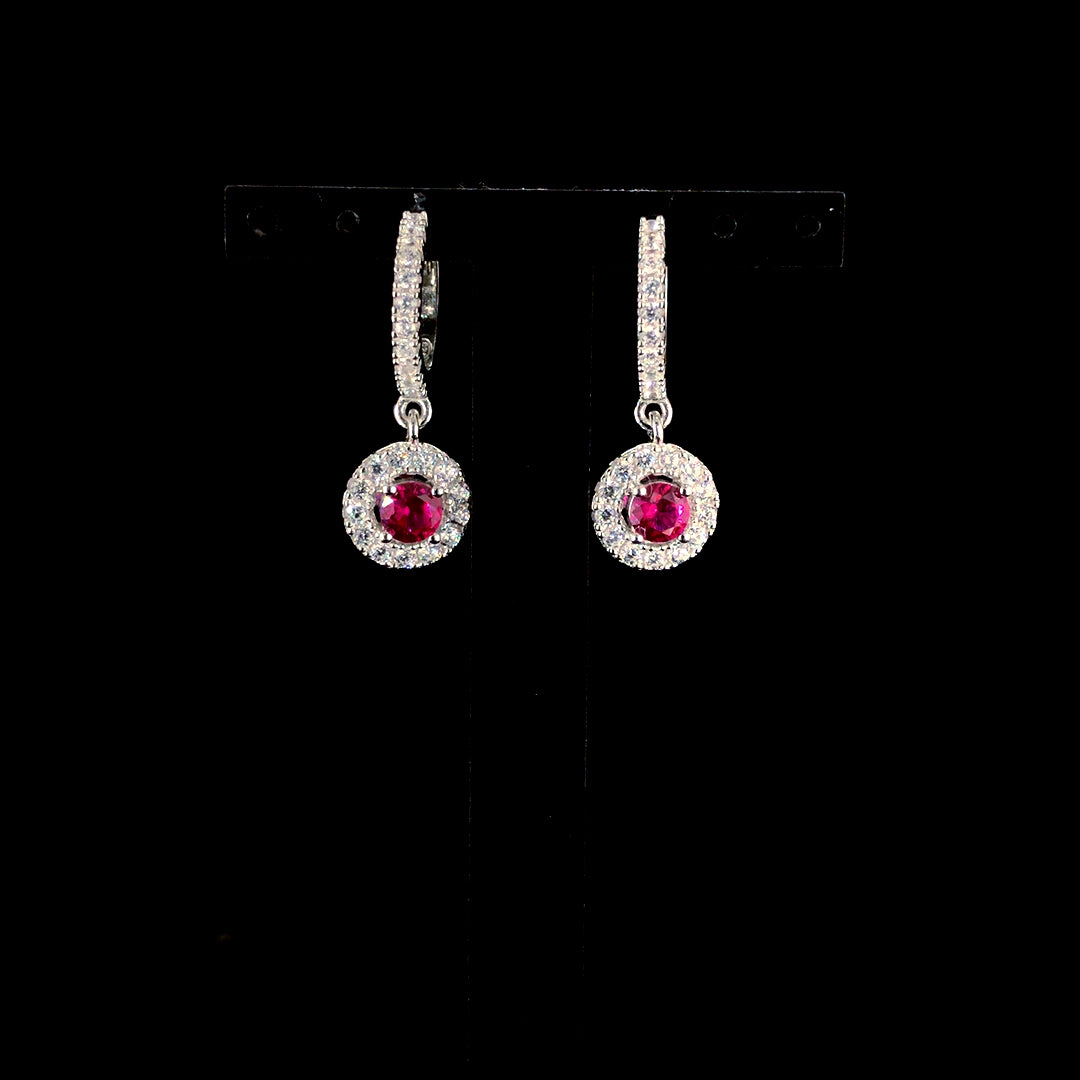 Ruby Celestia Halo Earrings