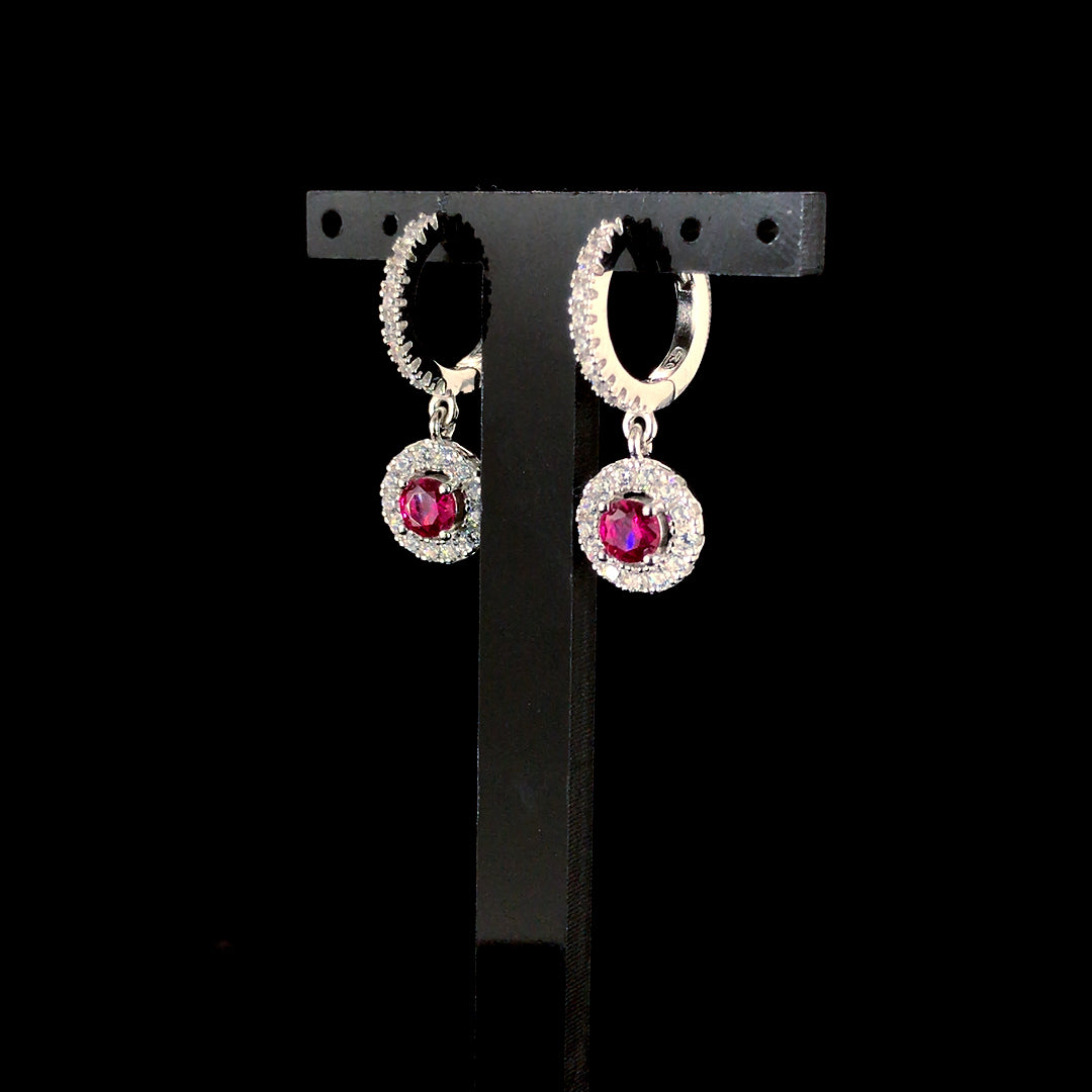 Ruby Celestia Halo Earrings